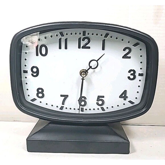 New Farmhouse Metal Table Mantle Clock Decor - Picture 1 of 6
